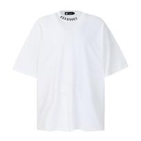 Letter Embroidered Neckline Short Sleeve T-shirt Casual Top Men's Summer Loose Round Neck Half Sleeve T-shirt Instagram High Street Trendy S balta