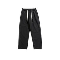 Men's Lyocell Denim Pants, Men's Washed Summer Loose Leg American Striped Casual Pants M juoda