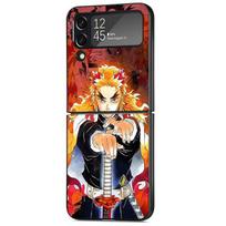 Case Cover for Samsung Galaxy Z Flip 3 5G ZFlip Z Flip 4 ZFlip3 zflip Flip3 Flip4 Demon Slayer Black Protection Samsung Z Flip 5G