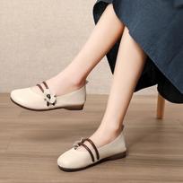 Elegant Dressy Ballet Flats Women's Strappy Loafer Girl Summer Concise Mary Jane Shoes New Woman Slip on Leather Moccasins Dress 35
