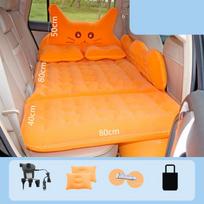 Automobilis Pripučiamas Kelioninis Oro Čiužinys Lova Atlošas Sleep Pad Premium nešiojamas Automobilinis Čiužinys Universalus Double guard oranžinė