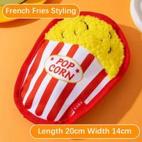 New Dog Toys Burger Fries Simulated Food Cats Dogs Gnaw Soothing Relieve Boredom Toy Teeth Grinding Bite Resistant Pet Products white