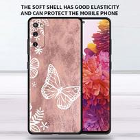 Minkštas dėklas Samsung Galaxy Note 20 Ultra 10 Plus Lite A50 A70 A20 A40 A20e 9 8 A60 A10e Funda Telefono dėklas Rožinė gėlė Hert Sac Samsung A70