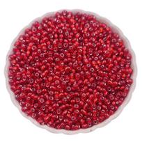 Karoliams apyrankei „pasidaryk pats“ mini saldainių spalvos 3 mm 4 mm pakabukų papuošalų gamyba, laisvi karoliukai, pasidabruoti sėkliniai stiklo karoliukai 3mm 200Pcs raudona