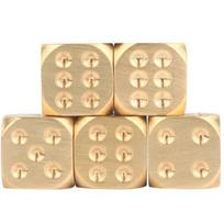 5 vnt. 15x15mm žalvarinių daugiakampių kauliukų, skirtų klubui, barui, stalo žaidimams, vakarėliams, išpardavimas geltona