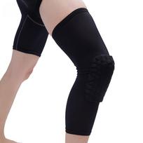 1PC Breathable Absorb Sweat Basketball Knee Pad Honeycomb Shockproof Elbow Support Long Leg Sleeves Knee Brace Football Sports G M weight 45-57.5 kg juoda