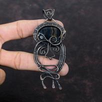 Nellite Pendant Copper Wire Wrapped Pendant Handmade Pendant Nellite Copper Jewelry Awesome Gemstone Pendant Wire Wrapped Jewelry For Gift black