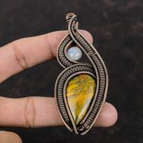 Nellite Pendant Copper Wire Wrapped Pendant Natural Rainbow Moonstone Pendant Nellite Gemstone Jewelry Gift For Her Handmade Copper Jewelry black