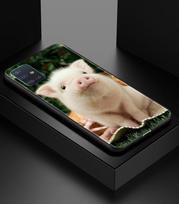 Cute Pink Pet Little Pig Phone Case for Samsung Galaxy A51 A71 A21S A12 A11 A31 A52 A41 A32 A72 A01 A22 A03S A13 5G Black Cover Samsung A02s gray