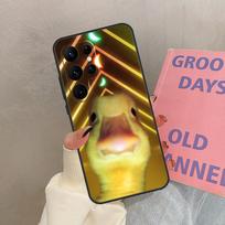 Juokingas ančiuko asmenukės dėklas Samsung Galaxy S22 Ultra S20 FE S21 FE Note 10 20 S8 S9 S10 S23 Plus telefonui Galaxy S23 Plus black