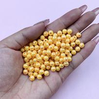 Dažytų perlų dovanos 6 mm „pasidaryk pats“ priedai ABS apyrankė 420 vnt. brangakmenių undinėlės karoliai 6mm 420Pcs geltona