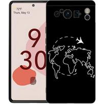 Fashion Planes World Map Travel Phone Case For Google Pixel 8 A 7 6 Pro 6A 5G Black Soft Shockproof Back Cover TPU Shell Coque Pixel 7