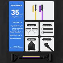 Men Resistance Bands for Women Tensioner Pull Rope Set Fitness Multi Function Suit Muscle Training Belt Elastic Sleeve Bands blue