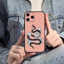Fashion Snake Graphic Phone Case For iPhone Mini 11 12 13 14 15 Pro XS Max X Plus SE XR Black Soft Shell iPhone12PROMAX gray