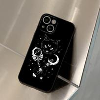 Witch And Cat Colorful Cute Phone Case FOR IPhone 14 13 11 12 Pro 8 7 Plus X 13 Pro MAX XR XS MINI SE 2020 Black Covers iphone XR