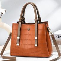 Krokodilo tekstūros formavimo didelės talpos vakarietiško stiliaus Europos ir Amerikos stiliaus moteriški dideli krepšiai per vieną petį crossbody beige