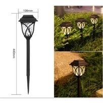 1500MAH Saulės energija maitinami šviestuvai Takas LED Lauko Vejos Lempa Vandeniui Atsparus Sodo Vejos Žibintas Šviesa Peizažo Dekoratyvinis Apšvietimas Skirta warm color-2PCS black