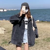 Denim Blouse Women Spring Tide Lapel Loose Korean Hong Kong Style Long-sleeved Casual Fried Street Jacket Plus Size XXL juoda