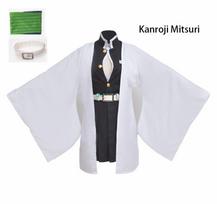 Anime Demon Slayer: Kimetsu No Yaiba Zenitsu Giyu Tanjirou Kamado Nezuko Cosplay Moterų Vaikai Vyrų Kimono Uniformas Cosplay Kostiumas XXL white