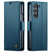 Magnetinis atverčiamas PU odos telefono dėklas Samsung Galaxy Z Fold 6 5 Fold 6 Fold 5 5G piniginė su kortelių laikikliu apsauginis dangtelis Galaxy Z Fold6 mėlyna
