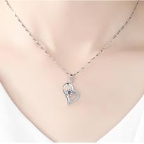 Love Pendant Necklace Classic Stylish Pendant Match 999 Ingot Chain Sterling Silver Necklace 999