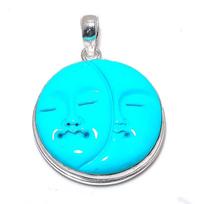 Sleeping Turquoise Gemstone Handmade 925 Sterling Silver Pendant 1.89  P1M79