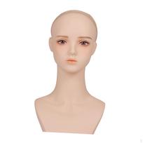 Elegant Female Mannequin Head Stand for Wig Styling And Display style A beige