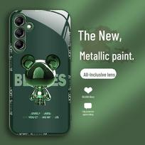 Cartoon Metal Bear Liquid Shell, skirtas Samsung A51 S21 S30. Aukštos klasės dizainas. Tobulas dovanos variantas. A33 5G black