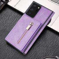 Samsung S24ultra S23 Multi-function Zipper Mobile Phone Case: A54 Anti-fall Protective Cover with Wristband. S23 Ultra violetinė