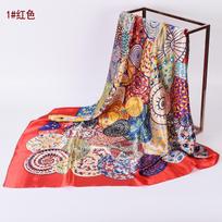 90 cm didelis kvadratinis šalikas pavasario ir vasaros madai, universalus ir stilingas, margintas šilko šalikas, skirtas moteriškam papuošimui, derinamas su skara 90cm*90cm raudona