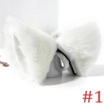 Orecchiette vakarėliai katės lapės ilgo kailio ausys Anime Neko kostiumas plaukų klipas Cosplay 1 white