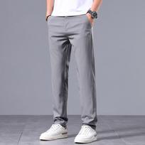 2024 Summer Ice Silk Casual Pants Men'S Straight Tube Loose Speed Drying Work Pants Sports Men'S Pants 29 pilka spalva