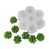Silicone Candle Mold 3D Succulent Cactus Plant Scented Candle Making Tool Handmade Soap Chocolate Cake Molds Craft