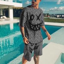 Naujas Vasaros Streetwear Vyriškas Kostiumas Sportinė Apranga Vyriški 3D Spausdinti Marškinėliai 6XL purple
