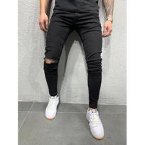 High Quality European And American Men'S Elastic Tight Fitting Small Leg Jeans S juoda