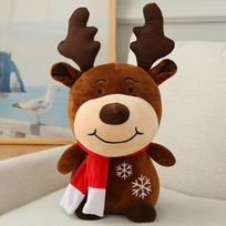 Christmas Ornament Santa Claus Elk Doll Merry Christmas Decorations Elk-23cm beige