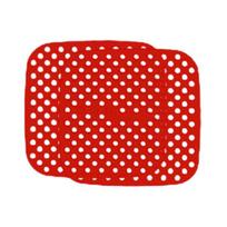 2Pcs Silicone Air Fryer Liners Reusable Non Stick Heat Resistant Easy Clean Food-Grade Air Fryer Accessory Parchment Paper Replacement 7.5inch raudona