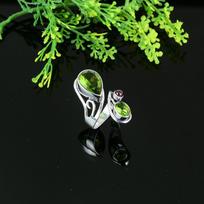 Natural Peridot Gemstone Handmade 925 Sterling Silver Gift Ring Size 7.5 m4I00 green