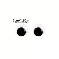 2 vnt. Linksmos veiklos akių pleistras, didelis juodas plastikinis judantis akis 5cm black