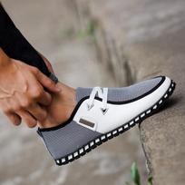 Plus Size Simple Trendy Men's Lazy Driving Shoes Casual All-Matching Trendy Men's Shoes Gommino Men's Shoes 39 balta