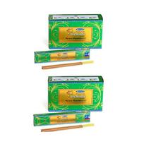 Satya Nag Champa Natūralūs pačiulių smilkalai Agarbatti 1+1Combo(180 GM + 180 GM ) Dėžutė | 12 pakuočių po 15 gramų dėžutėje | Eksporto kokybė green