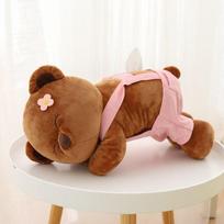 1 vnt. 45 cm Mielas animacinis meškiukas pliušinis popierinių rankšluosčių dėklas iškamša Kawaii meškiukas su drabužiais gimtadienio dovana vaikams 45CM rožinė