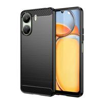 For Xiaomi POCO C65 Case For POCO C65 4G Cover 6.74 Inch Carbon Fiber Shockproof Silicone Bumper For Xiaomi POCO C65 Fundas For POCO C65 juoda