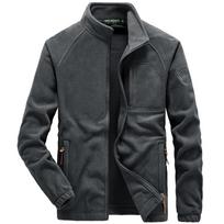 Rudens ir žiemos vyriška poliarinė vilnos striukė, laisva vilnonė striukė, vyriška lauko vienspalvė vilnonė striukė 5XL black