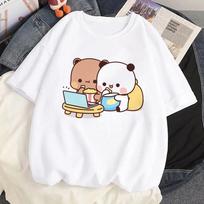 Mielas Bubu Dudu Marškinėliai Moterims Kawaii Animacinis Y2k Punk Juokingi Marškinėliai Hip Hop Unisex Gatvės apranga Harajuku Anime FeUnisex Drabužiai L