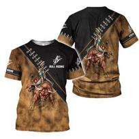3D Šiaurės Afrikos Bull Print marškinėliai Vyriški Negabaritinės Smooth ispanų bulių kautynės Laisvi marškinėliai Street Wear marškinėliai vasara S