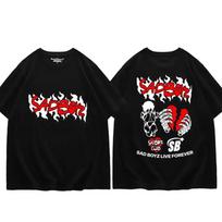 2024 Singer Junior H Sad Boyz Graphic T Shirts Unisex Unisex Gothic Fashion Short Sleeve T-shirt Harajuku Hip Hop Oversized T-shirts Unisex 4XL red