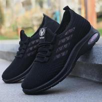 Women Shoes Soft Sole Breathable Casual Sports   Walking Shoes New Fashion Light Comfortable Woman Flats Female Tennis Shoes 35 black