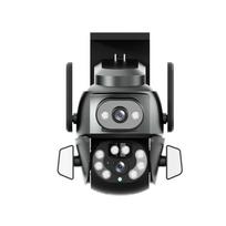 8MP 4K Dvigubo ekrano žiūronų WIFI kamera PTZ AI Kūno automatinis sekimas CCTV Apsaugos išmanioji spalvoto vaizdo naktinio matymo stebėjimo kamera 4MP EU Plug