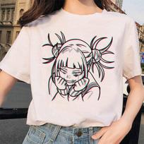 Japoniški Anime Ahegao marškinėliai Moteriški Harajuku Boku No Hero Academia marškinėliai Senpai Juokingi marškinėliai 3XL balta